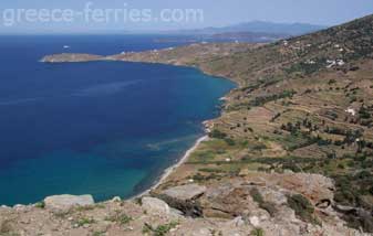 Paleopolis Playas para la isla de Andros en Ciclades, Islas Griegas, Grecia