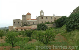 El monasterio Gonia Cania en la Isla de Creta, Islas Griegas, Grecia