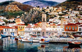 Historia para la isla de Idra en Golfo Sarónico, Islas Griegas, Grecia