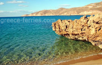 Ftelia Strand Mikonos Griechischen Inseln Kykladen Griechenland