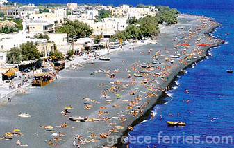 Kamari Strand Thira Santorini Griechischen Inseln Kykladen Griechenland