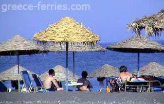 Perissa Beach Thira Santorini Cyclades Greek Islands Greece