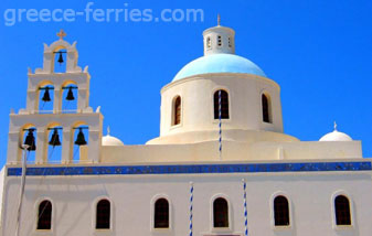 Kerken en Kloosters op Thira Santorini Eiland, Cycladen, Griekenland