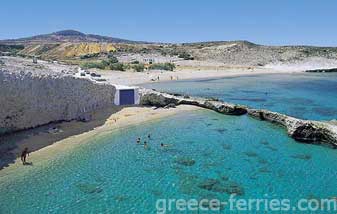 Alogomandra Playas Milos en Ciclades, Islas Griegas, Grecia