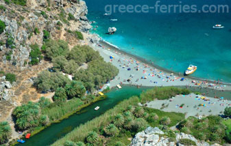 Playas de Rethimno en la isla de Creta, Islas Griegas, Grecia Preveli