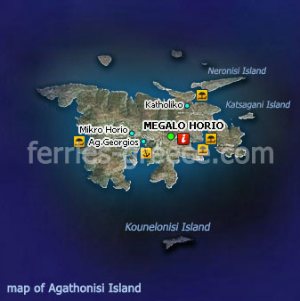 Map of Agathonisi Dodecanese Greek Islands Greece