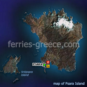 Mapa de Psara en Egeo Oriental Grecia