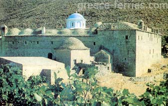 Monasterio de dormiten de la virgen  María Psara en Egeo Oriental Grecia