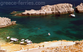 Lindos Playas de Rodas en Dodecaneso, Islas Griegas, Grecia
