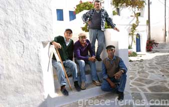 Arquitectura de Sikinos en Ciclades, Islas Griegas, Grecia